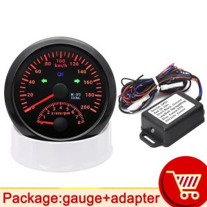 RYSJM | 85MM 2in1 Multifunction Gauge Digital GPS Speedometer With Tachometer RPM KMH Use With Adapter For 1-8 Cylinders Gasoline Car