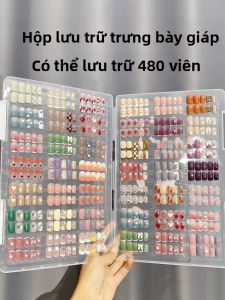 MONLEYTA | Hộp đựng móng tay trong suốt chống bụi bộ sưu tập mẫu bảng màu sổ lưu trữ dụng cụ làm đẹp thương hiệu MONLEYTA