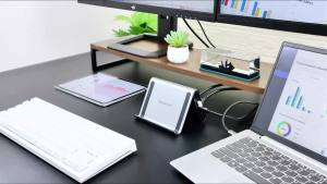 PULWTOP USB C Docking Station with 2 HDMI 4K USB-C/A 10Gbps USB-A 5Gbps RJ45 PD for Surface Pro 11/10/9/8/Dell/HP/Lenovo