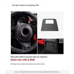 ALCANTARA | Ốp Trang Trí Bảng Sạc USB Phía Sau Audi A3 8Y S3 2021-2025 Chống Trầy Xước Chất Liệu Da Alcantara/Carbon Fiber Độ Chế Nội Thất Ô Tô