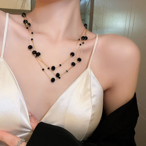 Dây Chuyền Len Đen Cao Cấp Cho Nữ Dây Chuyền Dài Thời Trang Mới Dây Chuyền Xương Đòn Sang Trọng Dây Chuyền Thời Trang Hợp Kim