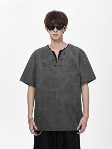 HetingHOME | Hetinghome Loose Fit Summer High Street Couple Short Sleeve T-Shirt Mens Style Half Sleeve Fashionable Youth Cotton Blend