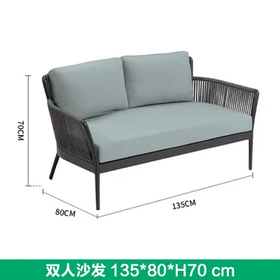 Scandinavian Outdoor Rattan Sofa Combination Courtyard Garden Terrace Outdoor Balcony Casual Rattan Chair Single Sofa Furniture