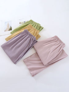 100% Cotton Pajama Pants Women Spring and Autumn Trousers Thin Loose Straight Simple Casual Cotton Home Pants Can Be Worn outside