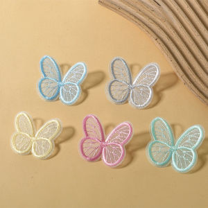(60 Pieces/bag)Size 4x4.3cm Embroidered Small Bow Cute Style Girl Hair Clip Making Diy