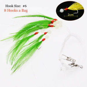 Mrlurion 10bags 8 hooks/bag Fishing String Hooks for Saltwater Rock Shore fishing Casting Feature Hooks Sabiki Rig