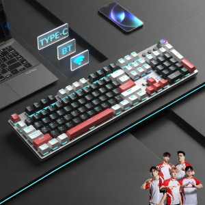 AULA | Wireless Bluetooth 3-Mode Mechanical Keyboard 108 Red Keys