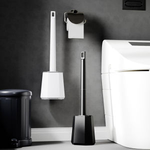 2024 New Silicone Bathroom Wall-Mounted Toilet Brush No Drilling Household Cleaning Tool for Toilet No Dead Angles