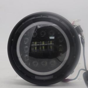 7.5 inch LED Headlight LED Headlamps Halo Ring Amber Turn Signal Cafer Racer For Honda For Victory Kawasaki