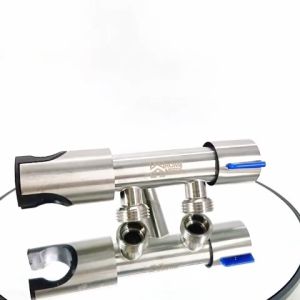 Homeneeds Stop Kran Cabang + Holder Penyanggah Bidet Shower Bahan Stainless SUS 304 JS-123