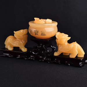 Tỳ Hưu Chầu Bát Tụ Bảo Đá Ngọc Hoàng Long Size 10cm- Đá Phong Thuỷ PAG