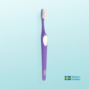 TePe Supreme ™ Compact Toothbrush Soft Bristle Toothbrush Tapered Brush Head for Sensitive Teeth and Gum Care Assorted Colors 1 PC