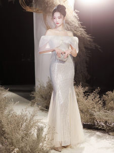 Off Shoulder French High-End Luxury Minority Hostess Elegant Mermaid Evening Dress