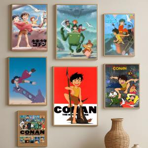 Adventure Anime Future Boy Conan Poster HD Self-Adhesive Waterproof Wall Art Easy to Apply Multi-Scene Decor