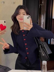 PEIXI | Long Sleeve Irregular Heart Grey Sweater Fall Winter