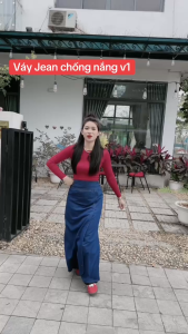 Váy chống nắng jean Váy chống nắng nữ chất liệu jean dày dặn phom dáng to và dài- Shop Kim Yến 5