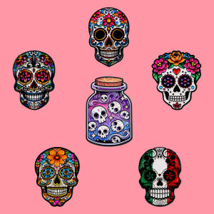 Halloween Mexican Skull Enamel Pines Skeleton Potion Brooch Metal Pins Badge on Backpack Clothing Accessories Fashion Jewelry