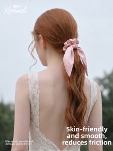 KRRAMEL | 100 Silk 22mm High Elasticity Bunny Ear Ribbon Hair Ties