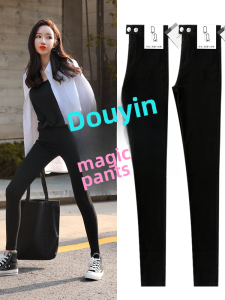 Black Womens Leggings for Outside Use 2023 New Spring/Autumn/Summer Slim Fit Versatile Thin Small Foot Crayola Magic Pants High Waist