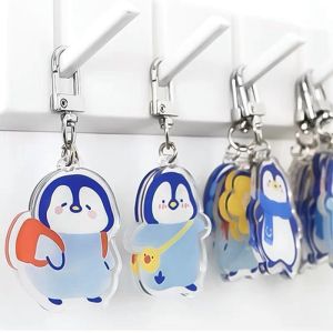 Ohaya Protect the Earth series cartoon Penguin Acrylic Bag Pendant Couple Girlfriends Key Ring