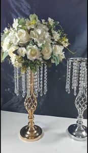 stok lokal 53cm Twist candle holder ornament alat peraga pernikahan wayfarer vas logam besi akrilik rumbai pernikahan wayfarer besi Twist candlestick ornament wed