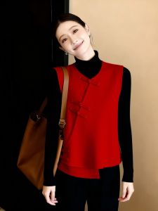 xocoboho | Early Summer Vintage Chic New Chinese Style Red Mandarin Jacket