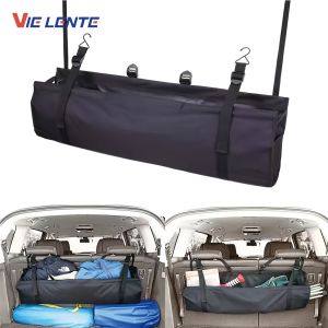 Adjustable Car Trunk Organizer Backseat Storage Bag Net High Capacity Multi-use Oxford Automobile Seat Back Organizers Universal