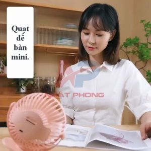 Quạt sạc điện mini NP-K02 kẹp bàn Quạt mini tích điện thông minh xoay 720 độ chạy êm 3 chế độ gió Thiết kế nhỏ gọn dễ mang theo đi làm đi học đi dã ngoại