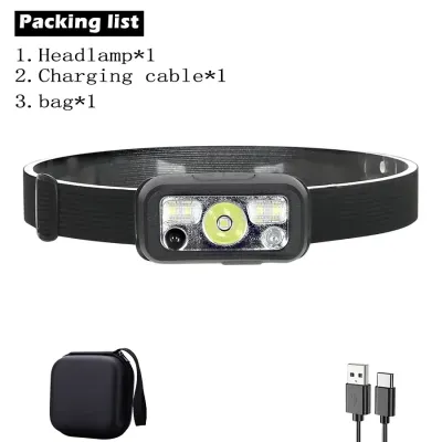 LED Sensor Headlamp USB Rechargeable Camping Search Light Headlight Led Head Torch Head Flashlight For Fishing Running Lantern