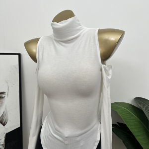 Rewards Korean Style Half Turtleneck off-the-Shoulder Pure Desire Long Sleeves T-shirt Womens All-Matching Slim Fit Slimming Bottoming Shirt Tops 2024