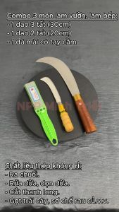 Combo 2 dao cong đa dụng và 1 đá mài dao có tay cầm - Rửa dừa ra chuối cắt thanh long sơ chế rau củ