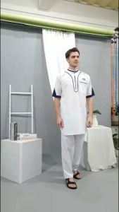 Terbaru Setelan Baju Muslim Pria Set Koko Kurta + Celana + Peci + Tasbih