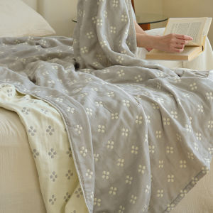 Class a Six-Layer Pure Cotton Towel Blanket Single Double Sofa Air Conditioner Covering Blanket Naptime Blanket Breathable Sweat Absorbent Geometric Bohemian Style
