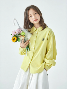 KECHU | Cotton Retro Loose Casual Shirt for Girls