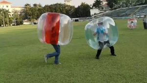 เกมส์สนุก ลูกบอลยางกันกระแทกสีแดงสีน้ำเงิน 120 ซม. ลูกบอลยางกันกระแทกสีน้ำเงินสีแดง 90 ซม ลูกบอลบัฟเฟอร์ซูโม่เป่าลม ลูกบอลเป่าลมพร้อมที่เป่าไฟฟ้า/จัดส่งฟรี