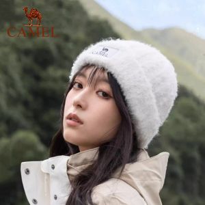 Camel Jeans หมวกถักสำหรับผู้หญิงใหม่ให้ดูใบไม้ร่วงฤดูหนาวหมวกผ้านุ่ม