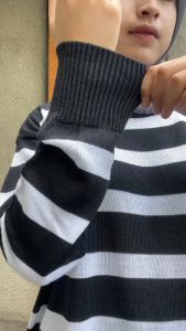 Celio Sweater Knit Motif Strip LD 126cm