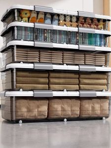 Transparent Drawer Style Storage Box Flat Underbed Clothes Quilt Organizer Box Home Use Clear Storage Container Bed Bottom