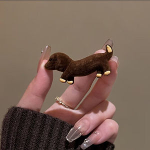 Interesting Flocking Dachshund Hair Clip for Woman Fashion Elegant Duckbill Clip Fashion Girls Cute Side Hair Clip
