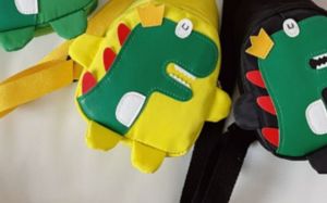 KYII Baby bag Canvas slant Fanny pack cartoon baby Cute dinosaur Bag 102a005
