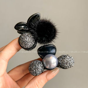 Delicate Small Grip Womens New Arrival Rhinestone Hair Ball Cherry Barrettes Forehead Broken Hair Fringe Clip Headdress Small Hairpin