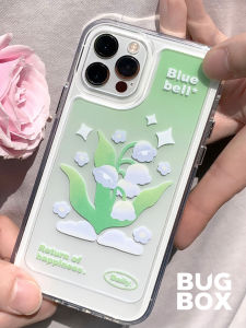 Bugbox Gradient Bellflower Soft Silicone Phone Case for  15/13Pro Max Womens New Style Anti-Fall Transparent Shockproof