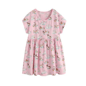 Short Sleeve New Design 3-8T Summer Girls Dresses Fairy Tale Buttons Party Birthday Frocks Childrens Costume Baby Dresses
