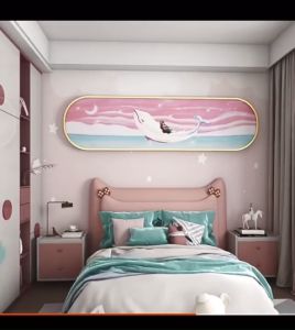 Tranh Treo tường tráng gương Decor phòng ngủ phòng khách tranh thiên thần cho bé gái