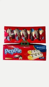 Bánh bông lan Peppie Richy hộp 360g phủ sữa socola vị vani và vị dừa hộp mềm dai xốp không ngọt bánh kết hợp nhân marshmallow và lớp phủ bên ngoài (như vị dừa sữa hoặc sô-cô-la) ăn vặt Lucas Farm