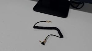 10Pack 1.5m 3.5mm Coiled AUX Cable​ Angle Male‑to‑Male​ TRS​ Stereo for Car Stereo Smartphone Tablet MP3 Player​ — Black
