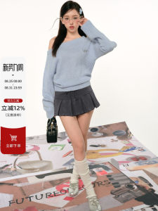 High Waist Short Drawstring Womens Pants Skirt Original Design Street Style Deep Grey Trendy Slimming Casual Cotton Trousers