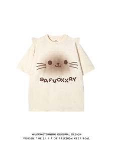 WUKONGYOUHUO | Cute Cat Ears Summer T-Shirt Loose Leisure Cotton