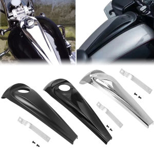 Motorcycle Gloss Matte Black Smooth Dash Fuel Console Gas Tank Cap Cover For Harley Touring CVO Electra Road Street Glide 08-22