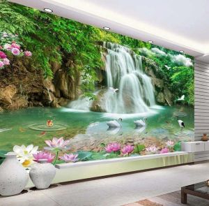 WALLPAPER CUSTOM MOTIF AIR TERJUN PEMANDANGAN 3D - BEST SELLER WALLPAPER PEMANDANGAN ALAM AIR TERJUN